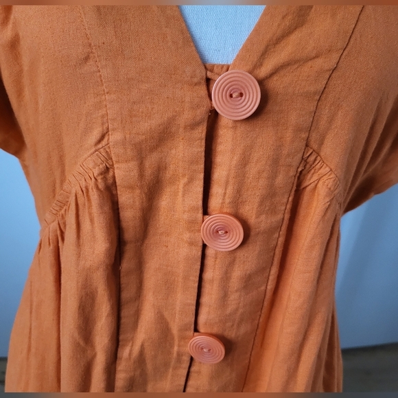 Anthropologoe Elegant Orange Midi Dress - Picture 7 of 9